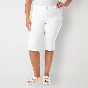 Gloria Vanderbilt Lorelai Women’s Plus Mid Rise Skimmer Pant, 24W, Vintage White